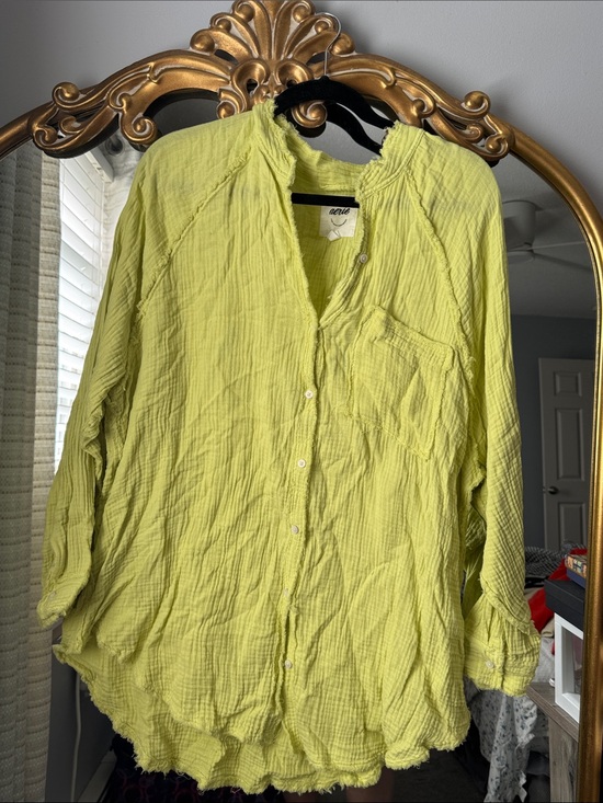 aerie Tops - aerie gauzy button down